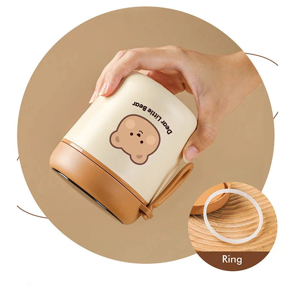 Little Surprise Box Bear , Stainless Steel Soup Box /Tiffin with Insulated Vertical Tiffin Bag with detachable Spoon for Kids and Adults.