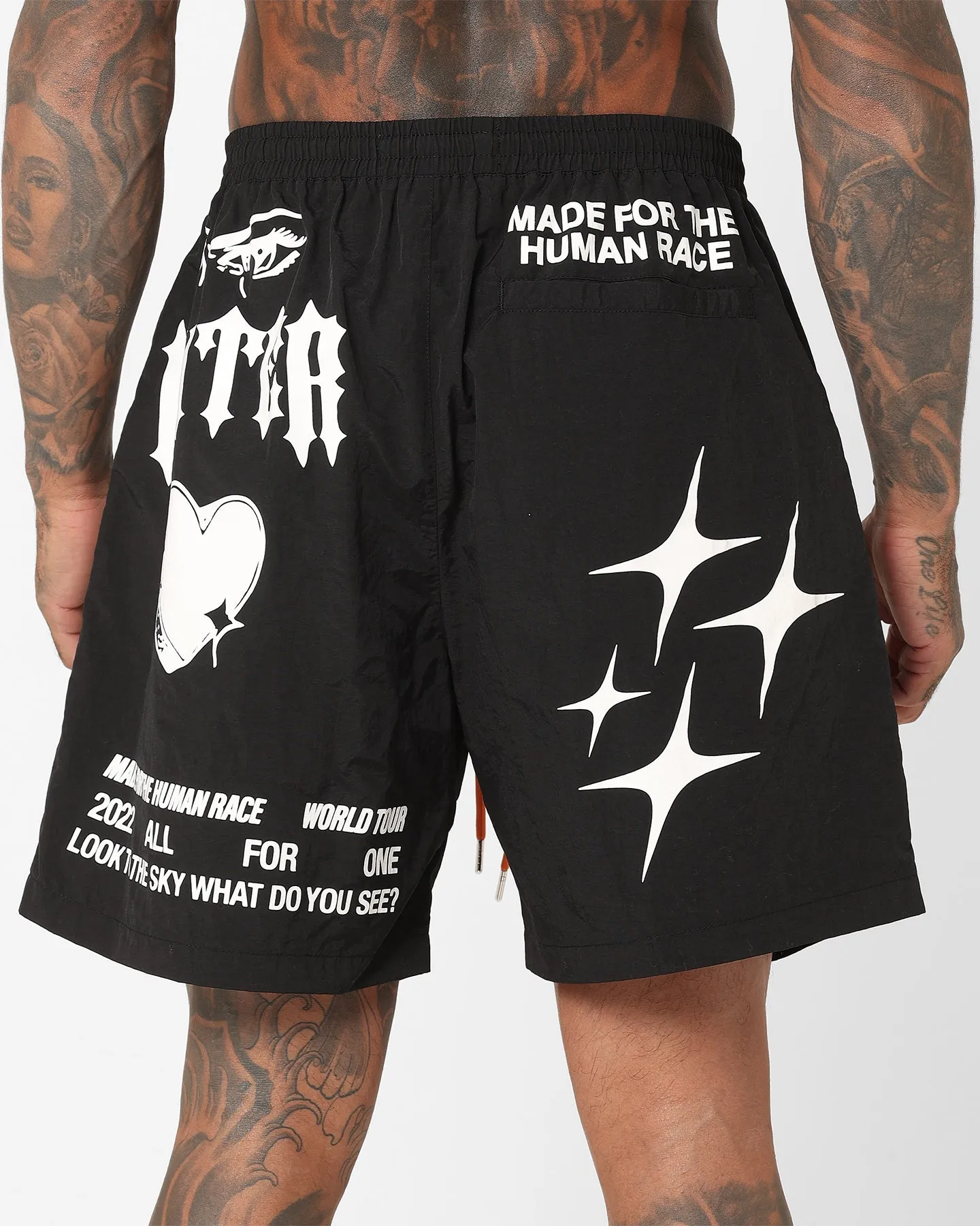 Loiter Sketch Boot Walk Shorts Black