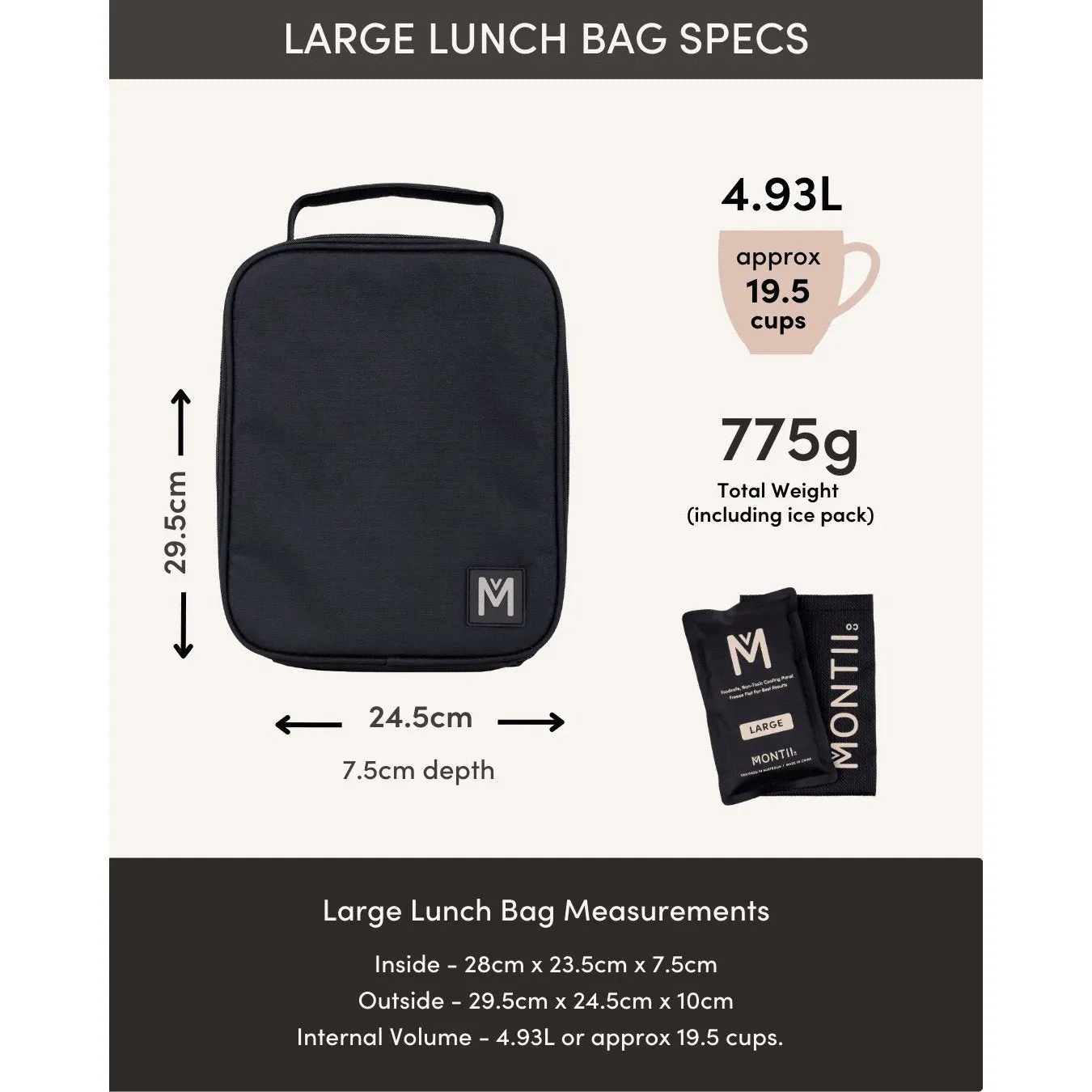 MontiiCo Large Insulated Lunch Bag Nova