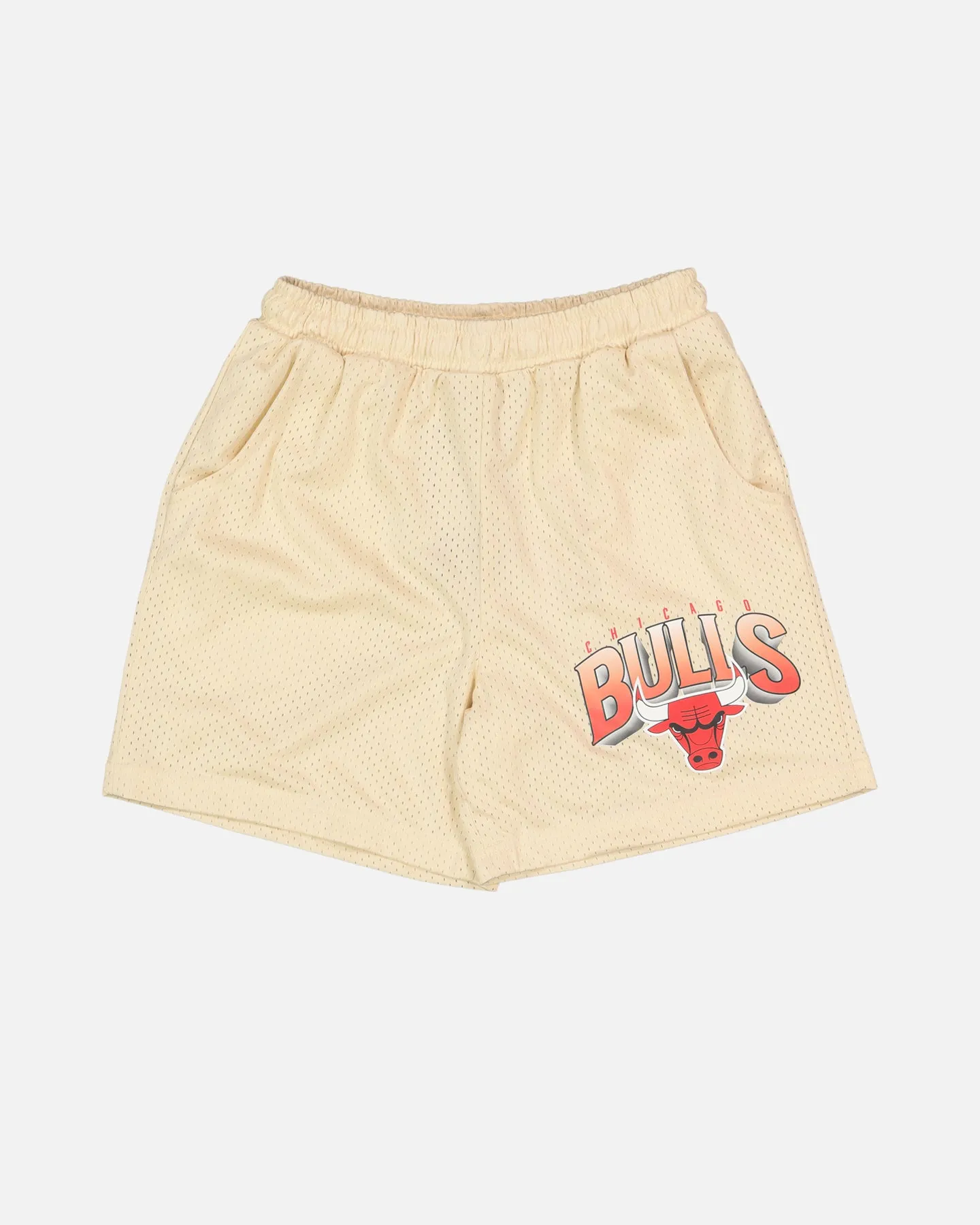 NBA Kids' Chicago Bulls Newark Mesh Shorts Light Oat