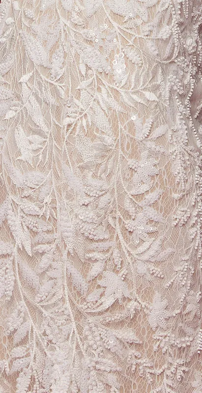 NOX ANABEL JE915 Fitted V-Neck Beaded Lace Bridal Gown