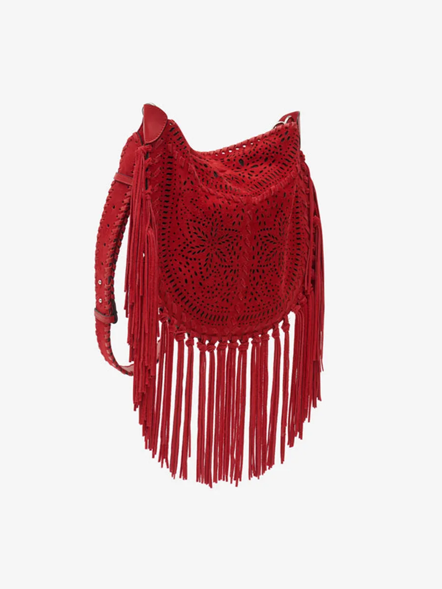 Oskan Soft Fringe Bag in Red