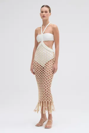 PATBO X CAMILA COELHO BEADED BEACH DRESS