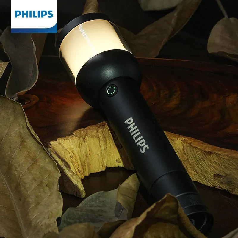 Philips Camping Flashlight 2 in 1 Design Powerful Rechargeable LED Flashlights for Self Defense Camping Hunting Hiking Fishing