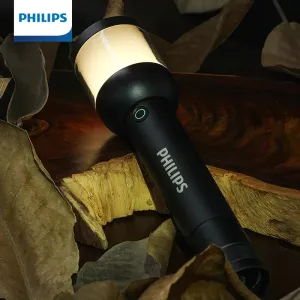 Philips Camping Flashlight 2 in 1 Design Powerful Rechargeable LED Flashlights for Self Defense Camping Hunting Hiking Fishing