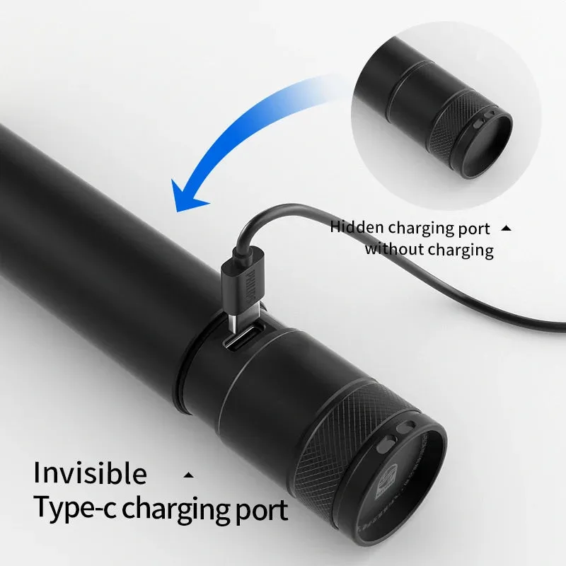 Philips Camping Flashlight 2 in 1 Design Powerful Rechargeable LED Flashlights for Self Defense Camping Hunting Hiking Fishing