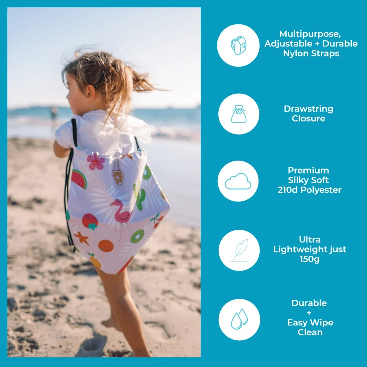 Pinky Drawstring Swim Bag