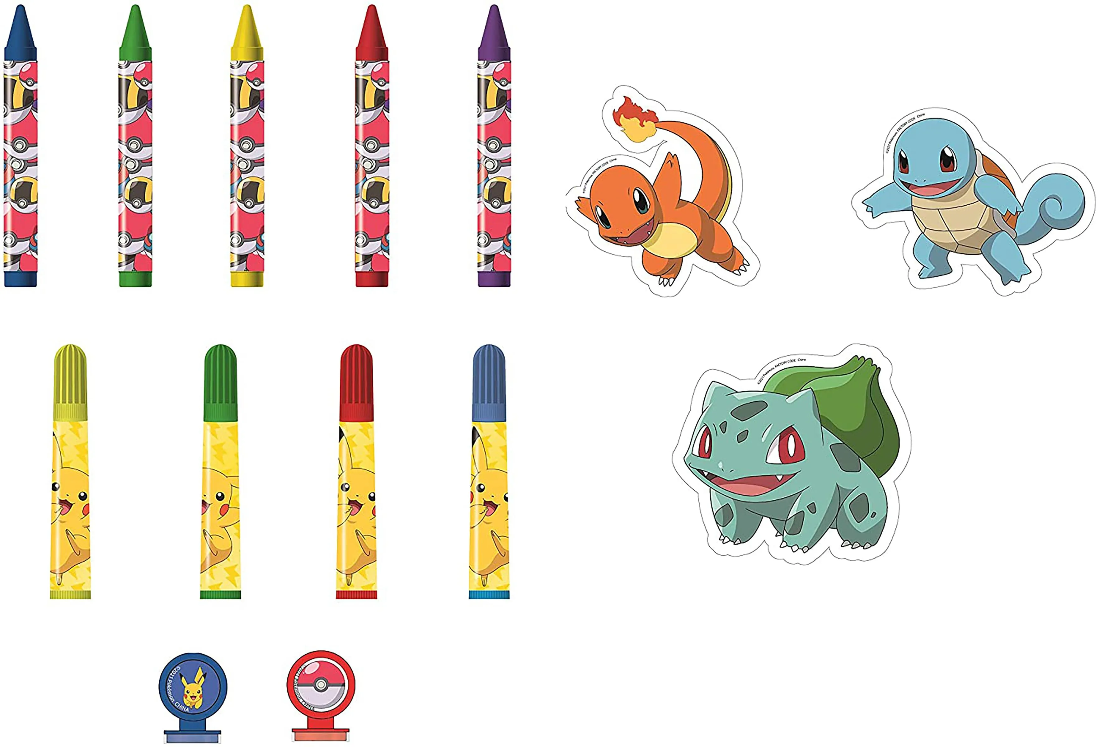 Pokemon Kids Coloring Art Set with Stickers and Stampers
