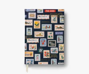 Postage Stamps Fabric Notebook - Lined