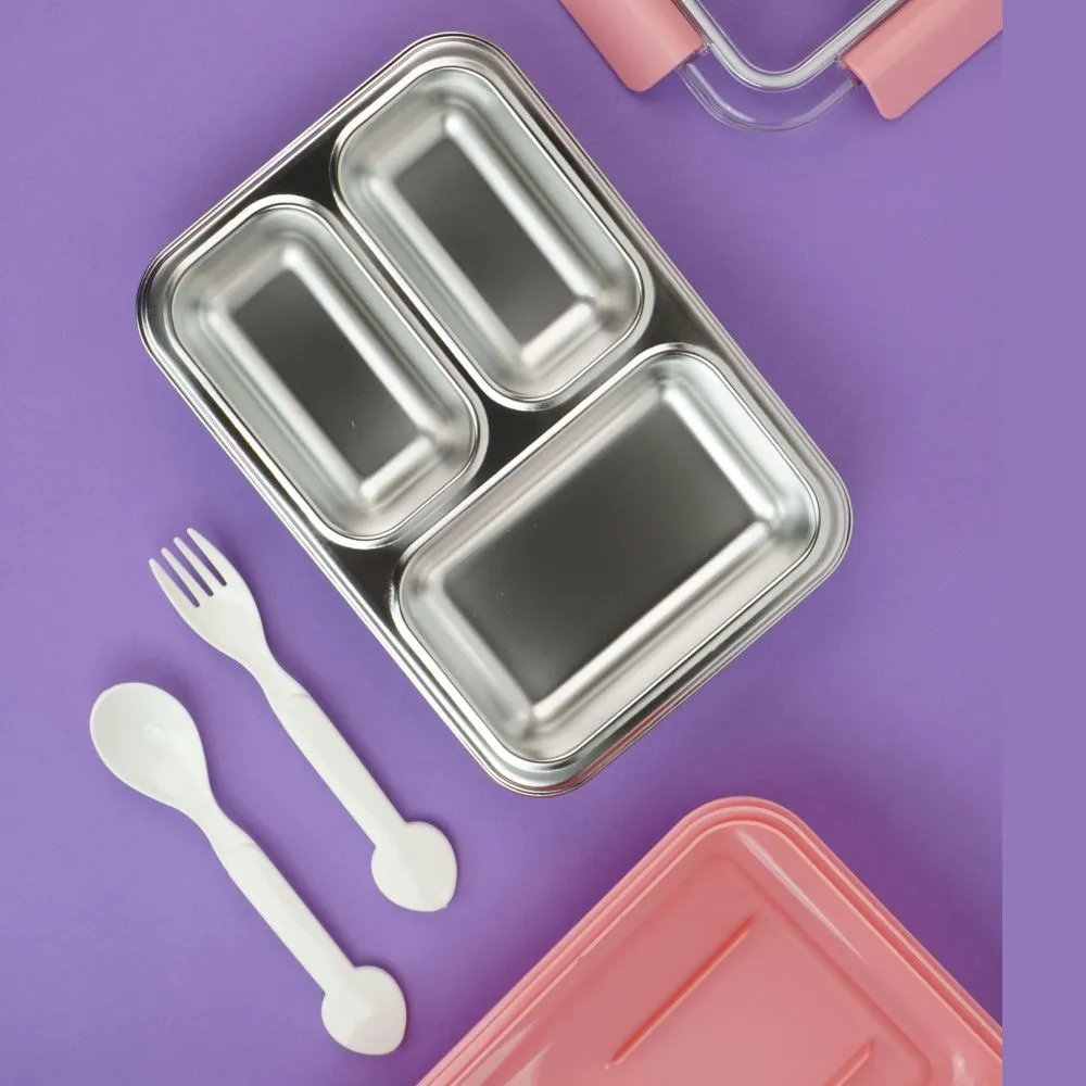 Princess Magic stainless Steel Kids Tiffin/ Lunch Box with matching Mint Green Lunch Bag