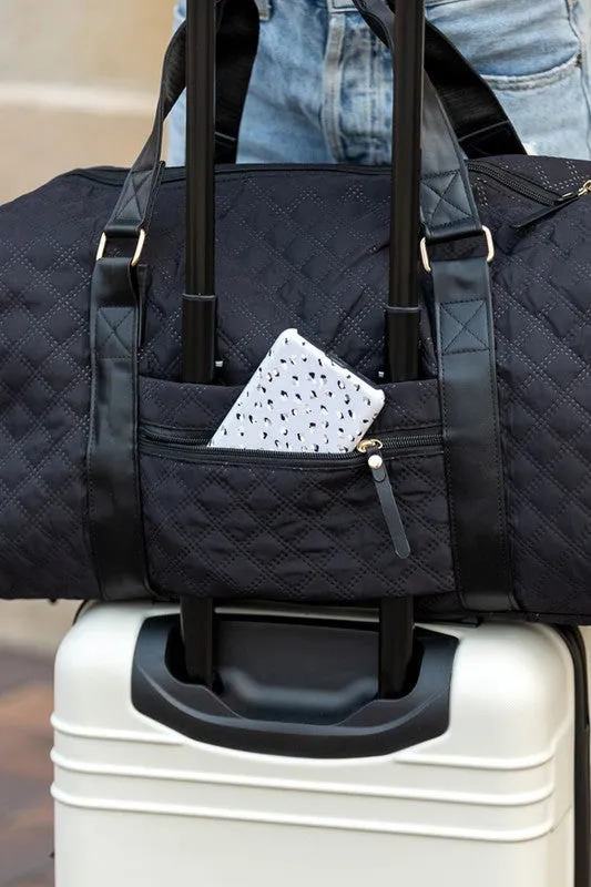 Quilted Water Resistant Travel Weekender Bag