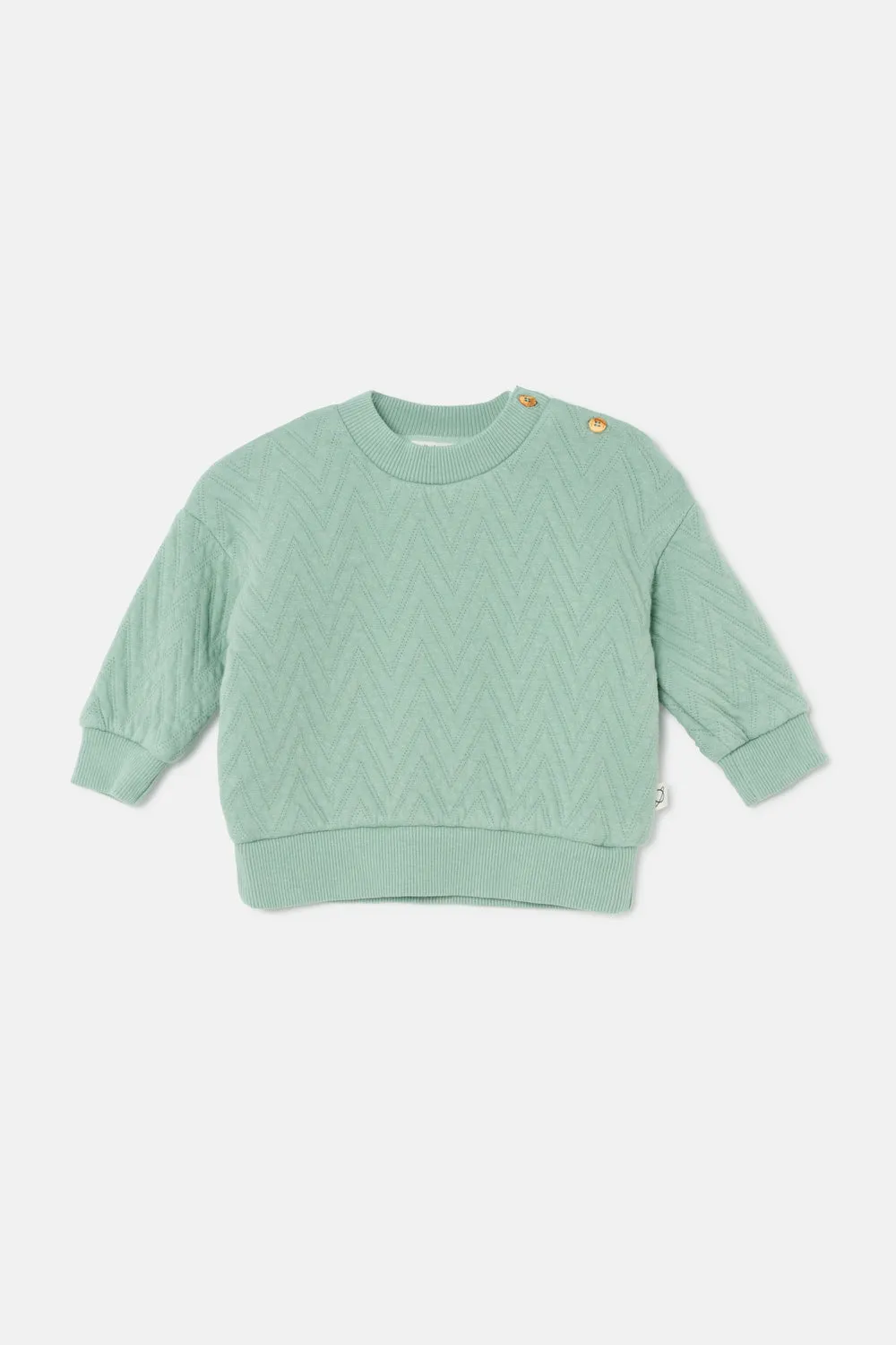 Quilted zigzag baby sweatshirt