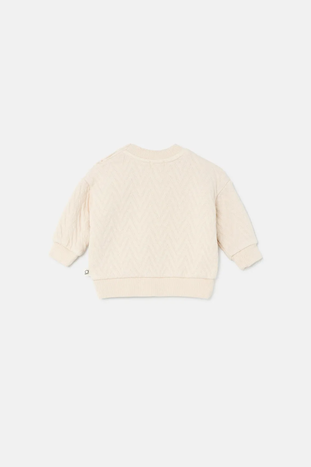 Quilted zigzag baby sweatshirt