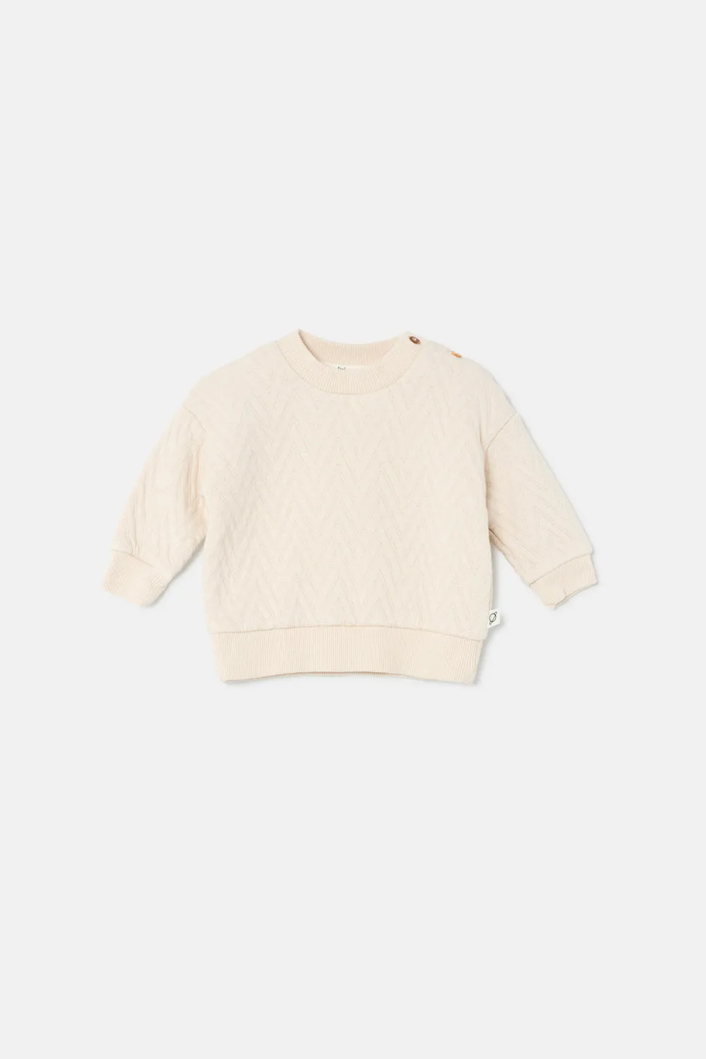 Quilted zigzag baby sweatshirt