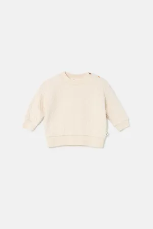 Quilted zigzag baby sweatshirt
