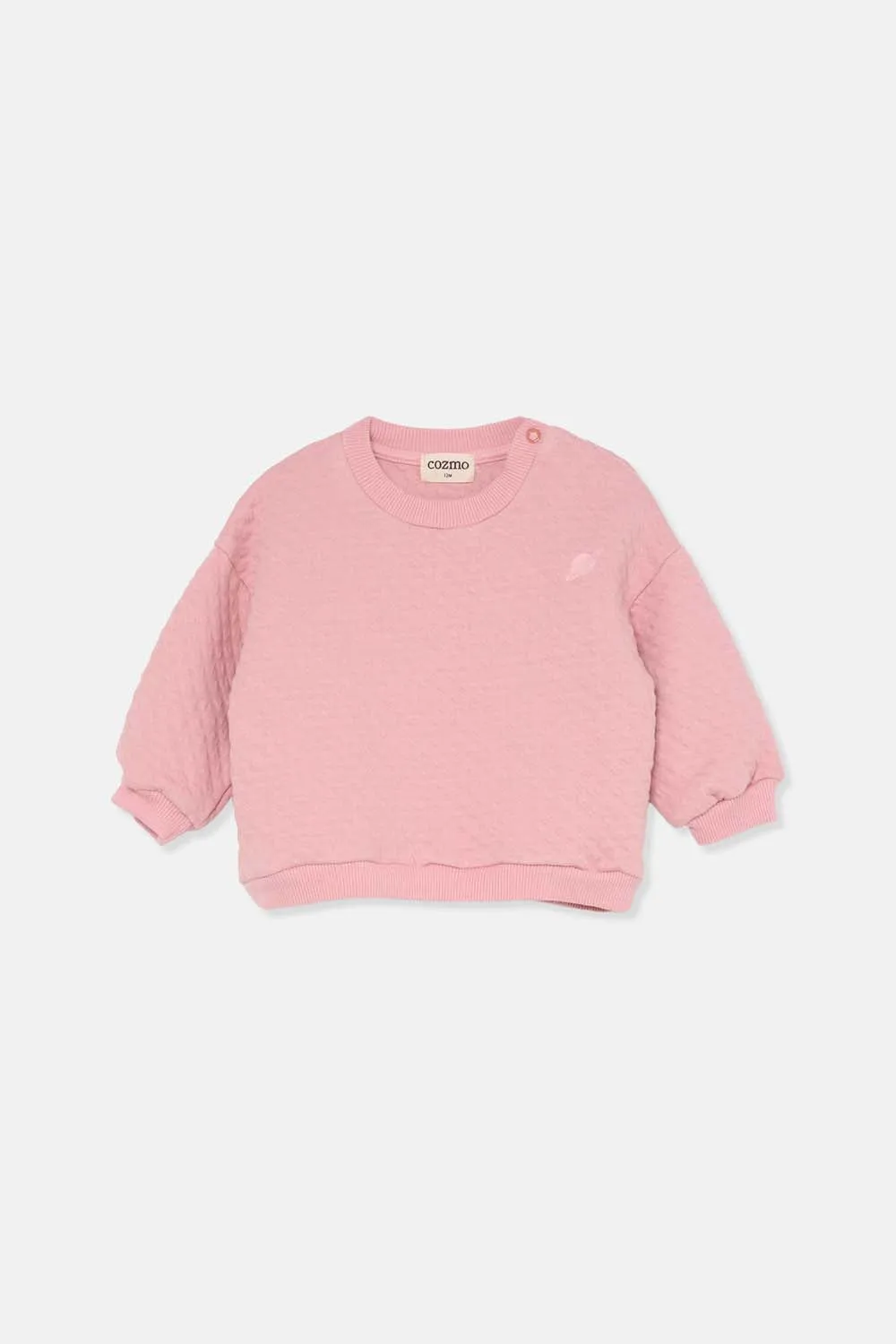 Quilted zigzag baby sweatshirt