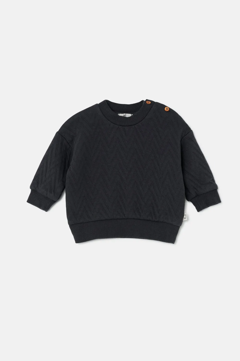 Quilted zigzag baby sweatshirt