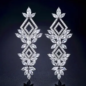 "Lyra" - Silver Cubic Zirconia Bridal Earrings