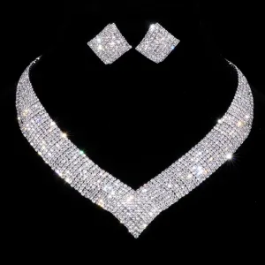 "Melinda" - Silver Cubic Zirconia Bridal Jewelry Set