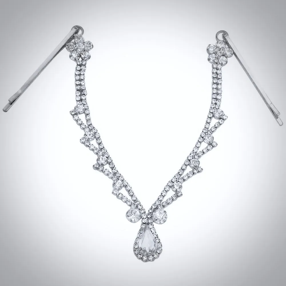 "Shala" - Crystal Bridal Forehead Accessory - Available in Silver and Gold