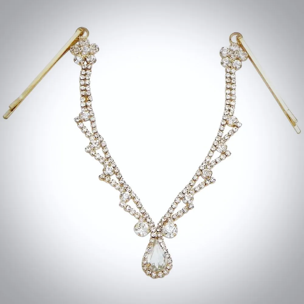 "Shala" - Crystal Bridal Forehead Accessory - Available in Silver and Gold