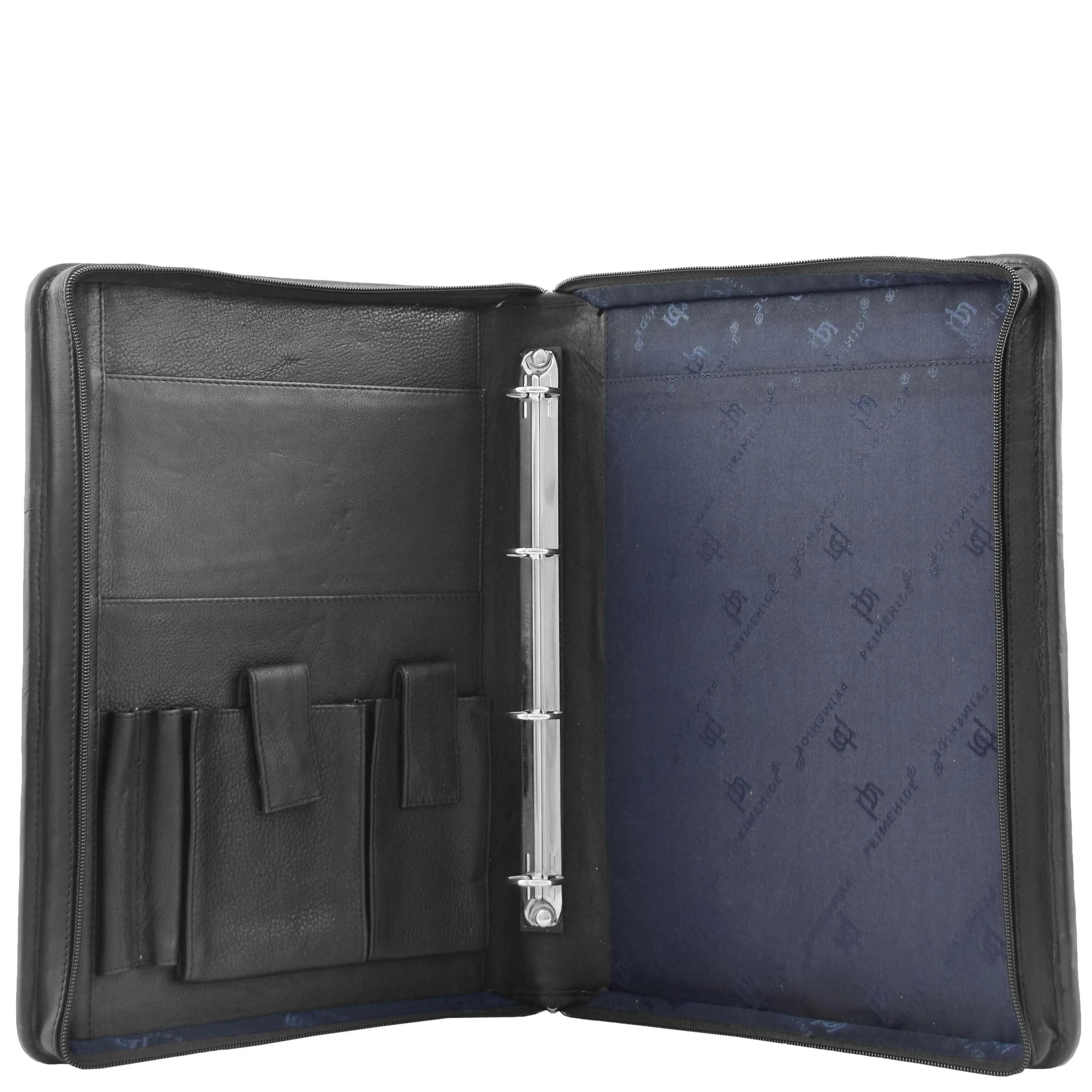 Real Leather Portfolio Case with Carry Handle HL49 Black