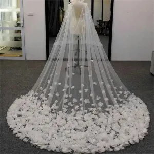 Retro Elegant Wedding 3D Floral Shoulder Cape Veil Bridal Accessory