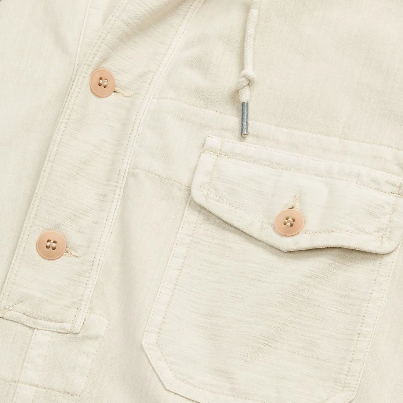 RRL by Ralph Lauren Garment-Dyed Jersey Popover Anorak Cream