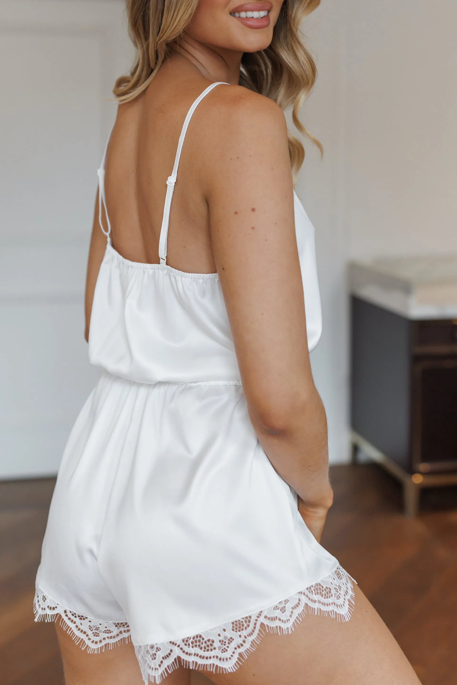 Ruelle Lace Trim Bridal Playsuit