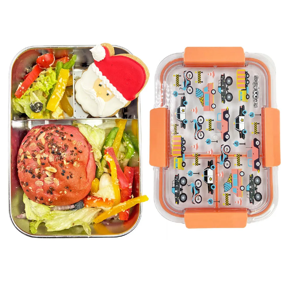 Scoobies Scrummy Lunchbox | Unilicious Design | Stainless Steel | With Airtight Lock Handles | Kids Safe | 650 ML