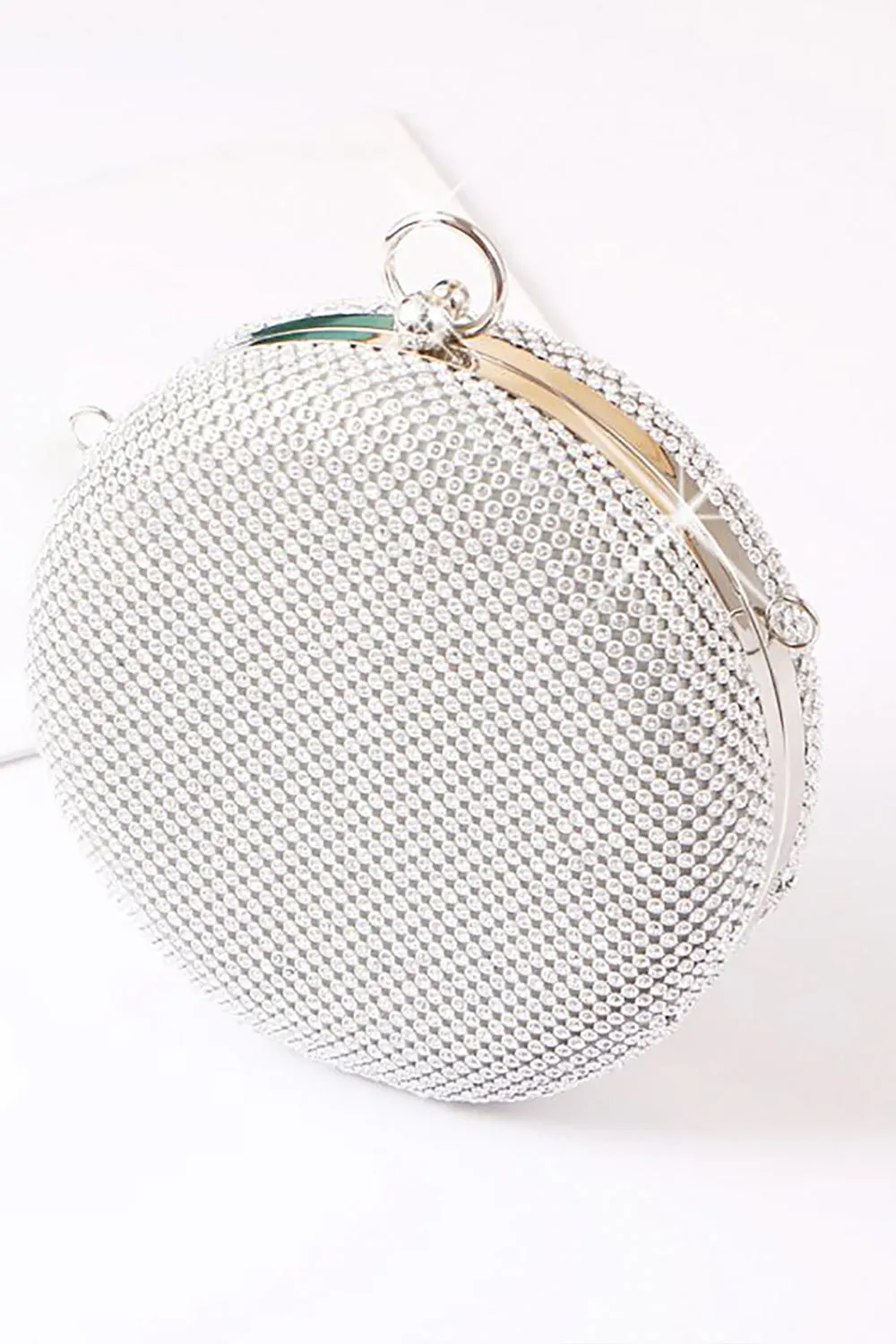 Silver Exquisite Round Party Handbag