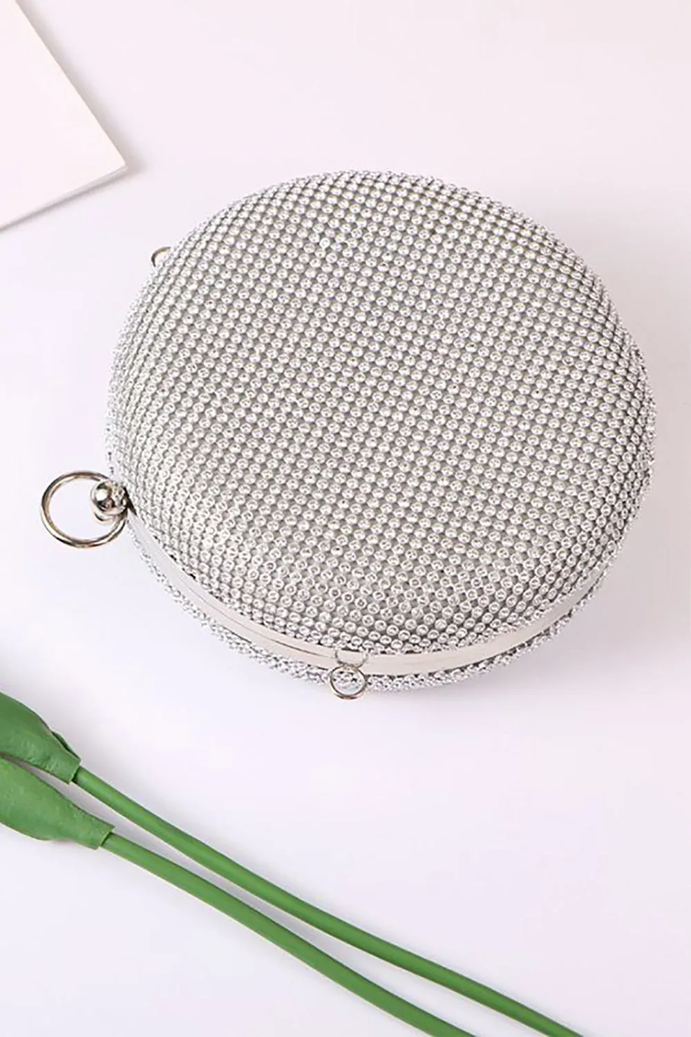 Silver Exquisite Round Party Handbag