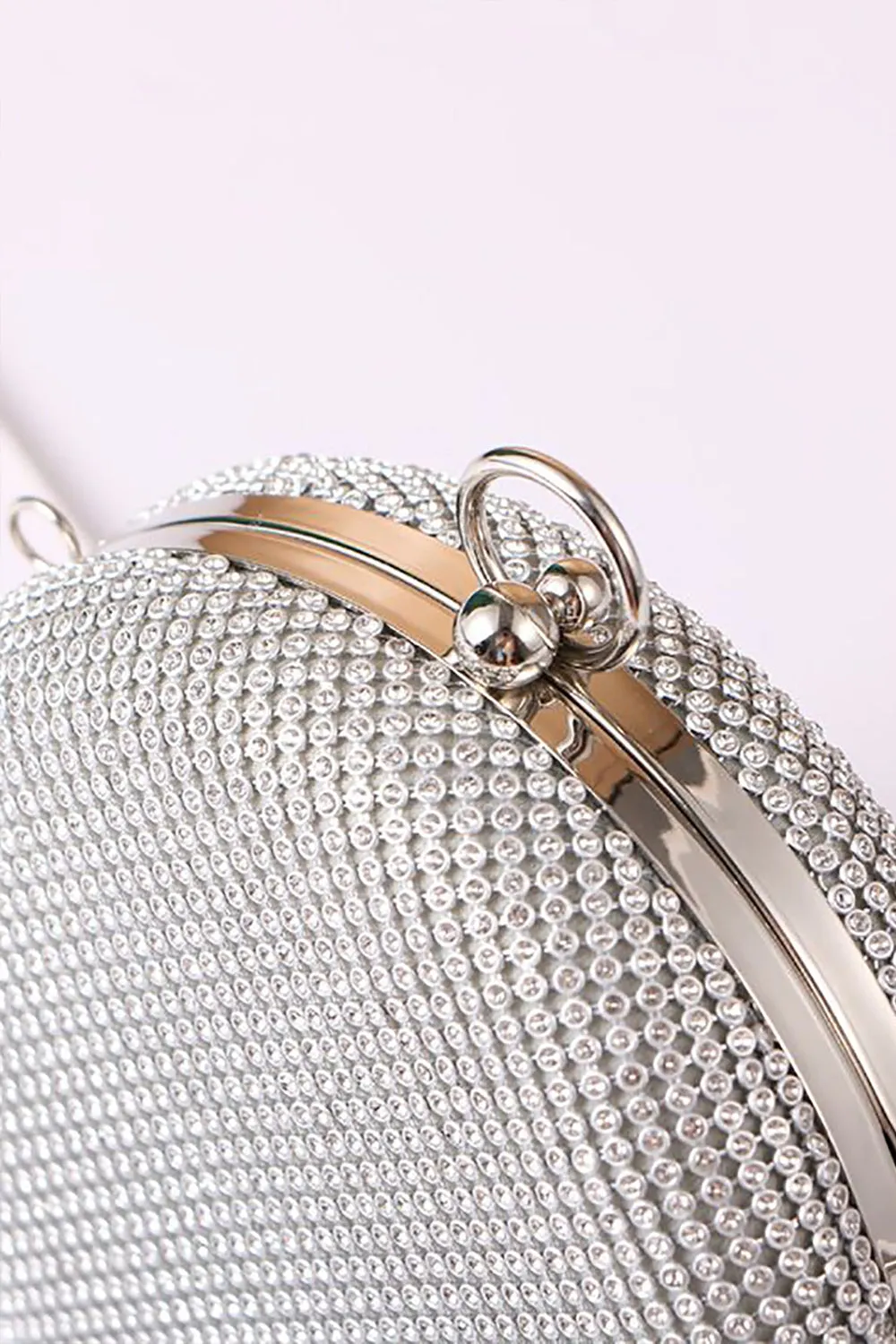 Silver Exquisite Round Party Handbag