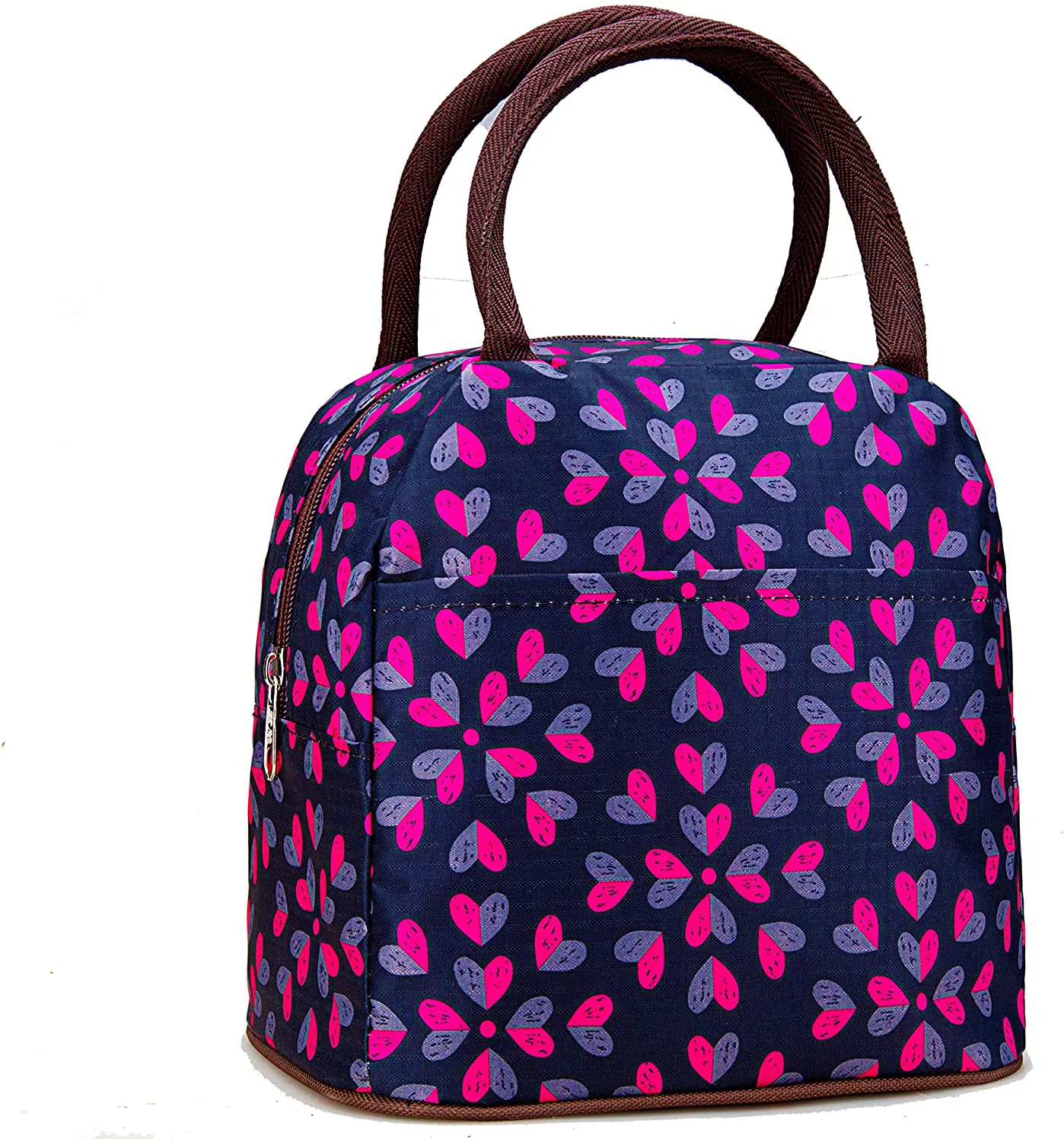 Small Insulated Lunch Bags For Women Girls Cooler Lunch Boxes For Teen Cute Resable Lunch Tote Bag For Picnic School Office Outdoor - White Flower