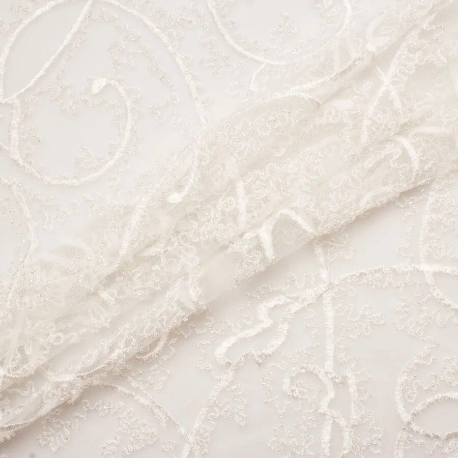 Soft Ivory Embroidered Tulle