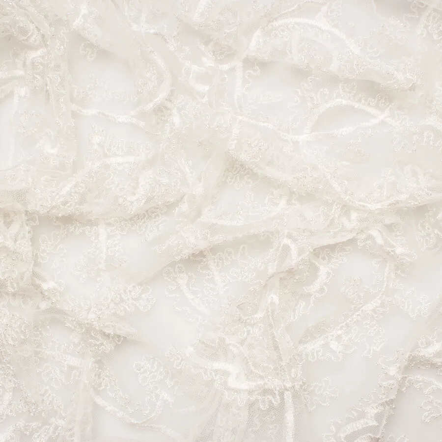 Soft Ivory Embroidered Tulle