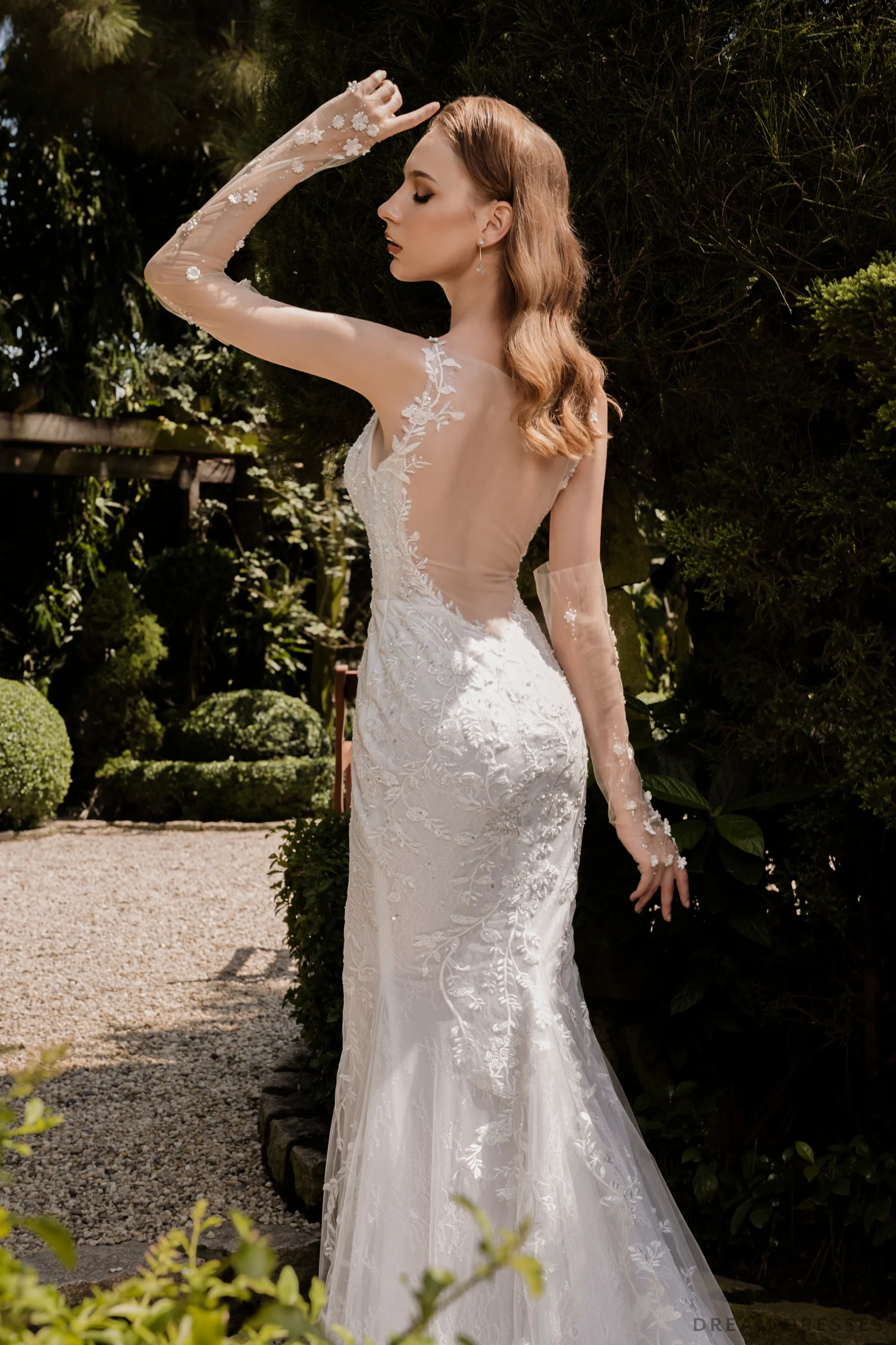 Soft Tulle Detachable Bridal Gloves (#EULALIE)