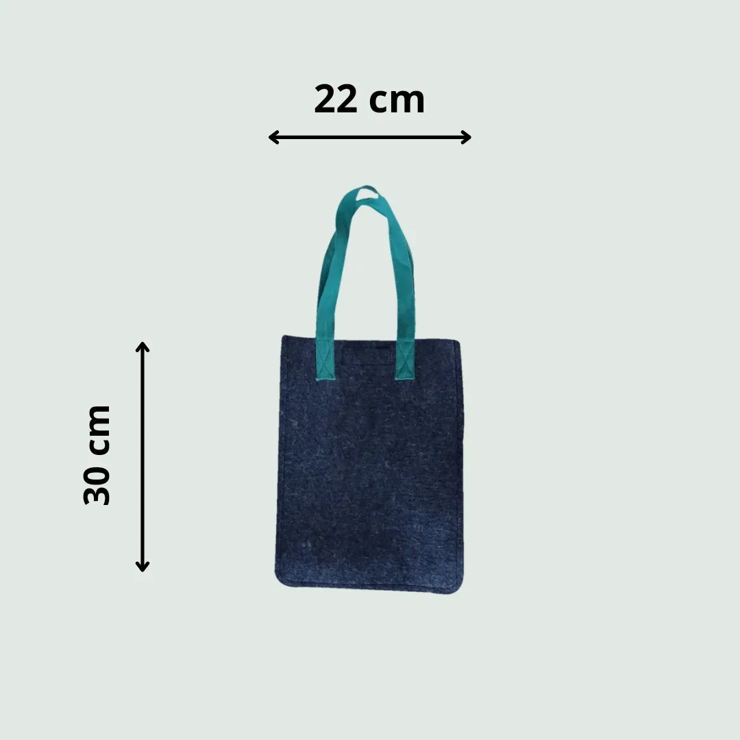 Surmai Organic wool felt tote bag gray color
