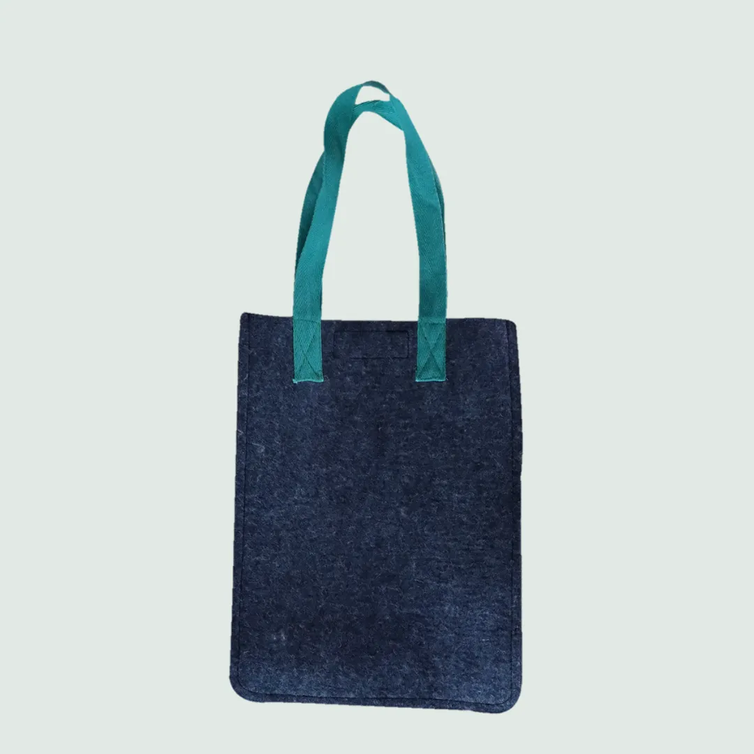 Surmai Organic wool felt tote bag gray color