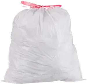 Tall Kitchen Trash Bags Strong with Drawstring, 0.9 mil, White,