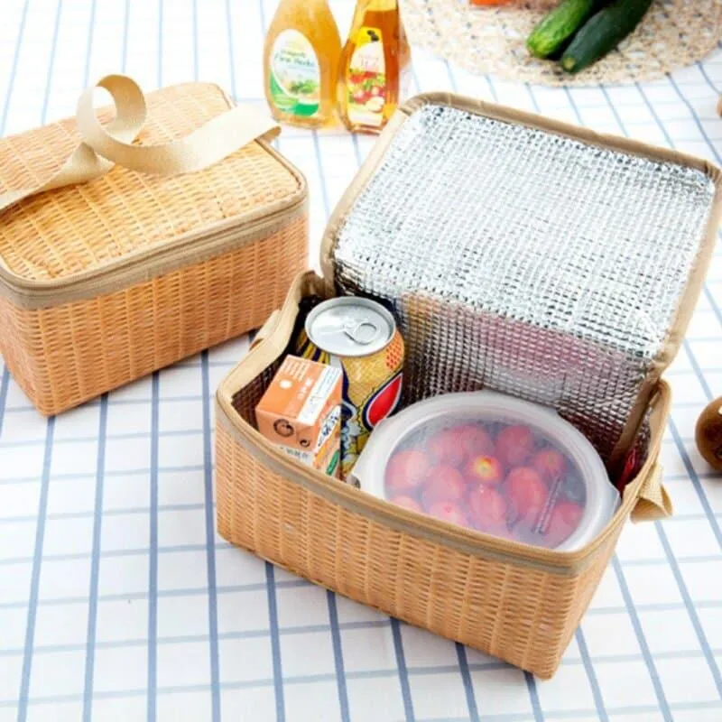 Thermal Insulation Rattan Lunch Bags