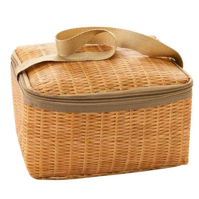 Thermal Insulation Rattan Lunch Bags