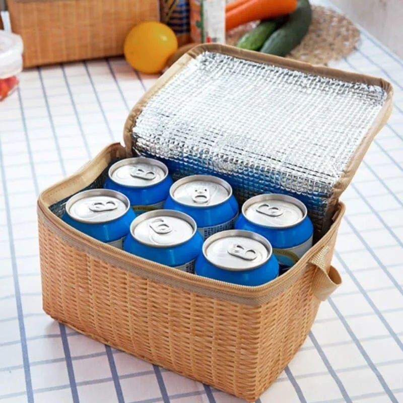Thermal Insulation Rattan Lunch Bags