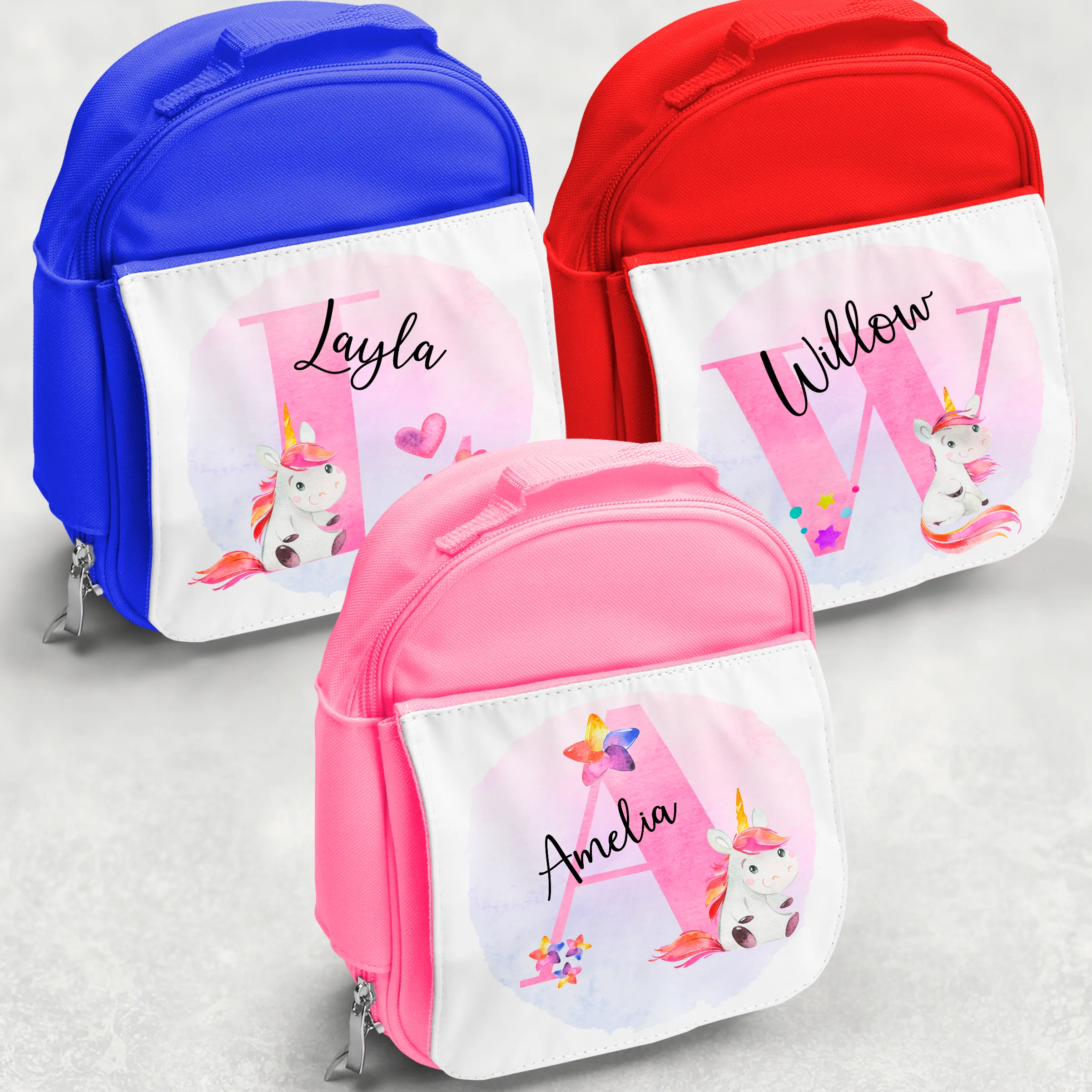 Unicorn Alphabet Personalised Kids Insulated Lunch Bag