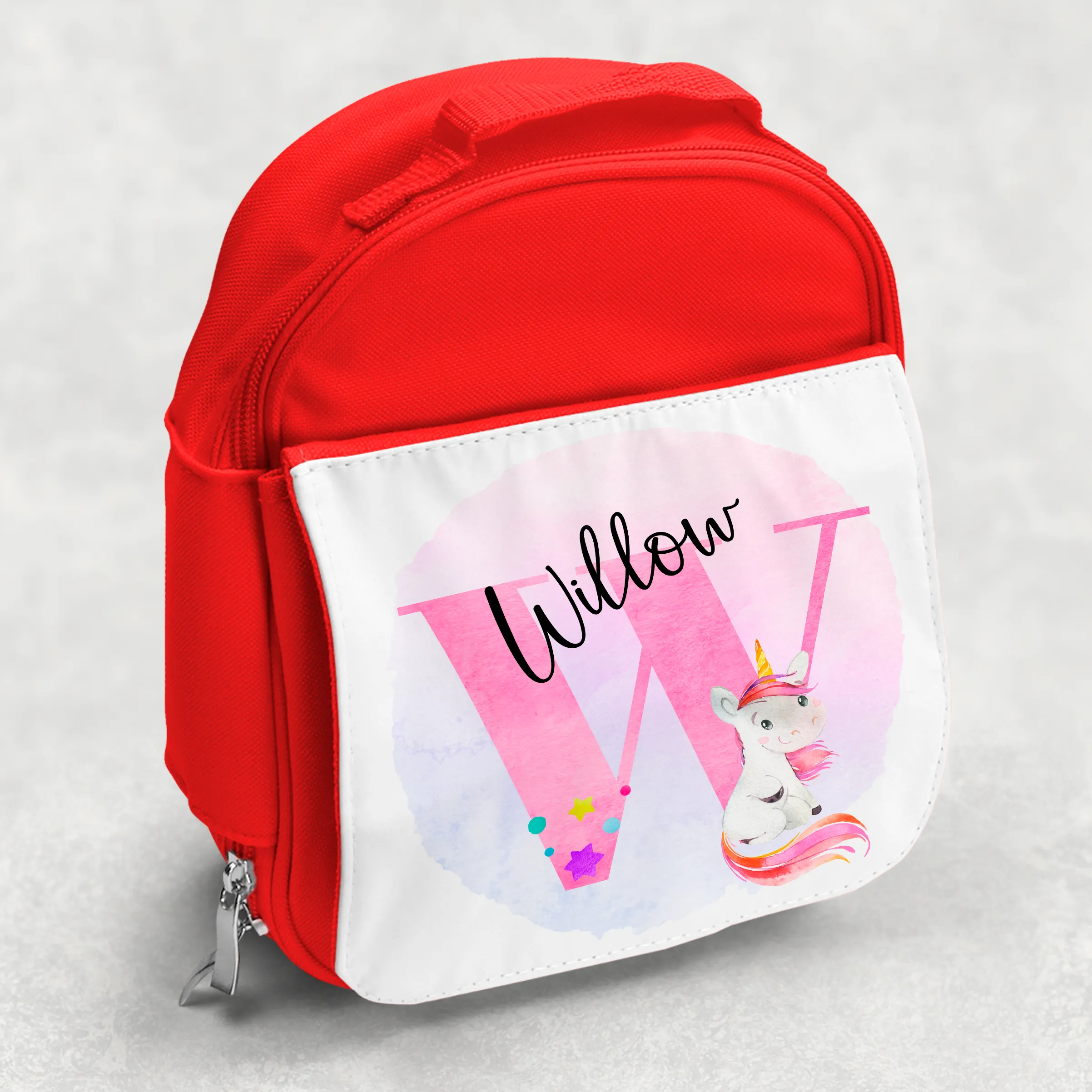 Unicorn Alphabet Personalised Kids Insulated Lunch Bag