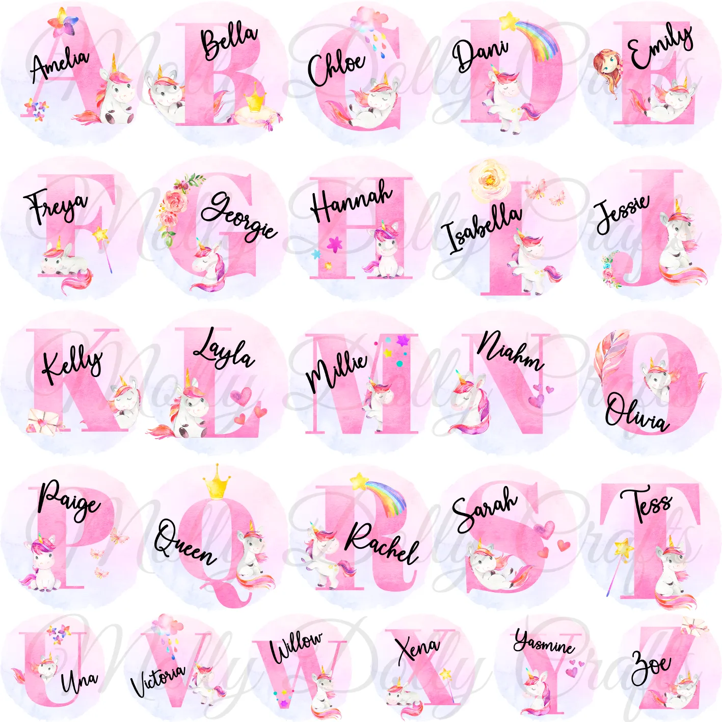 Unicorn Alphabet Personalised Kids Insulated Lunch Bag