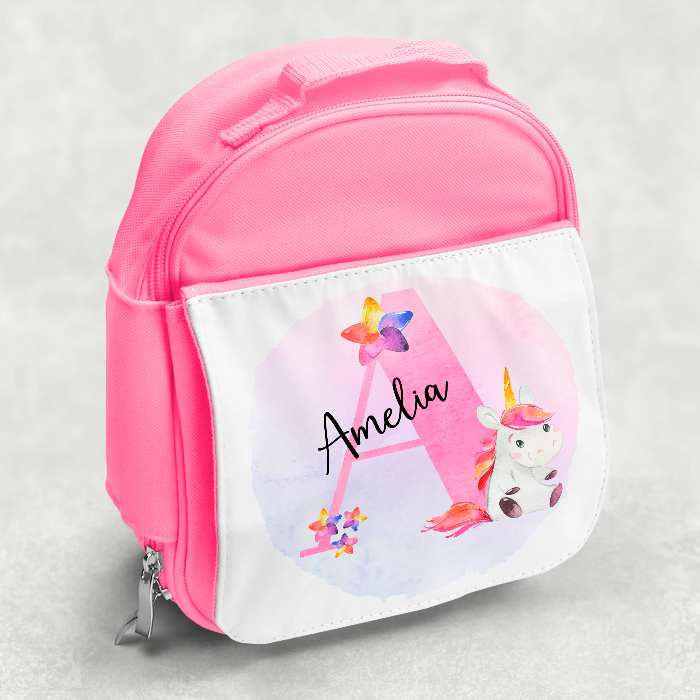 Unicorn Alphabet Personalised Kids Insulated Lunch Bag