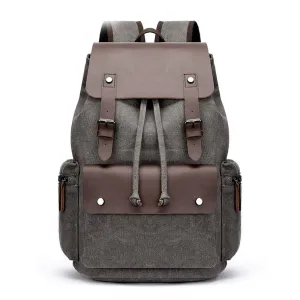 Unisex Casual Business Laptop Bag With Buckle Drawstring Backpack