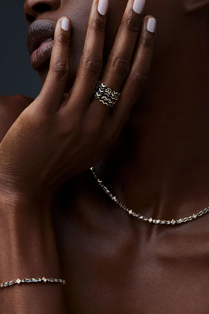 Vibrations Eternity Stacking Ring In Diamond