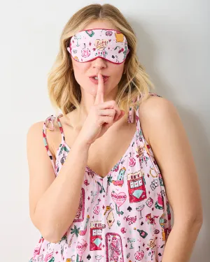 Viva Las Vegas - Eco Satin Eye Mask - Lucky Pink